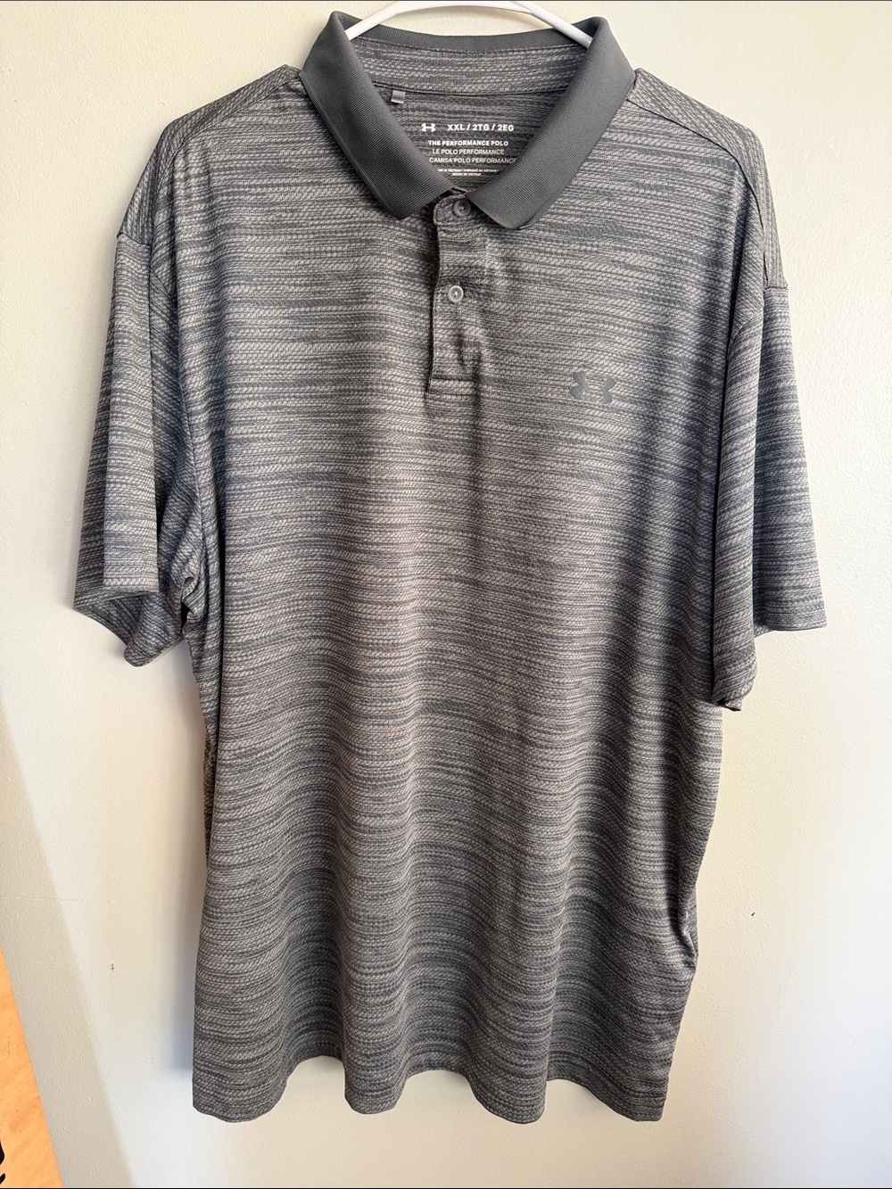 Under Armour Men's Heathered Charcoal Performance Polo